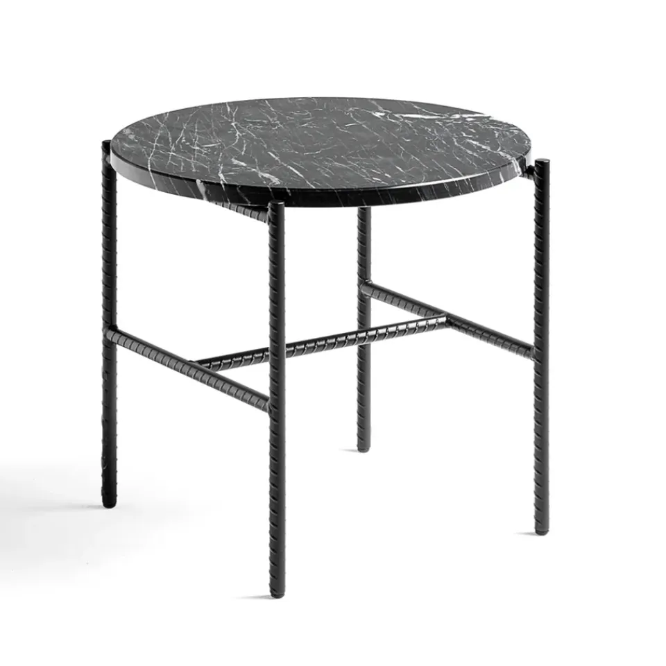 Sale HAY Rebar side table Ø45 cm, marble- Black