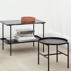 Side Tables^HAY Rebar side table 75x44x55 cm, marble- Black