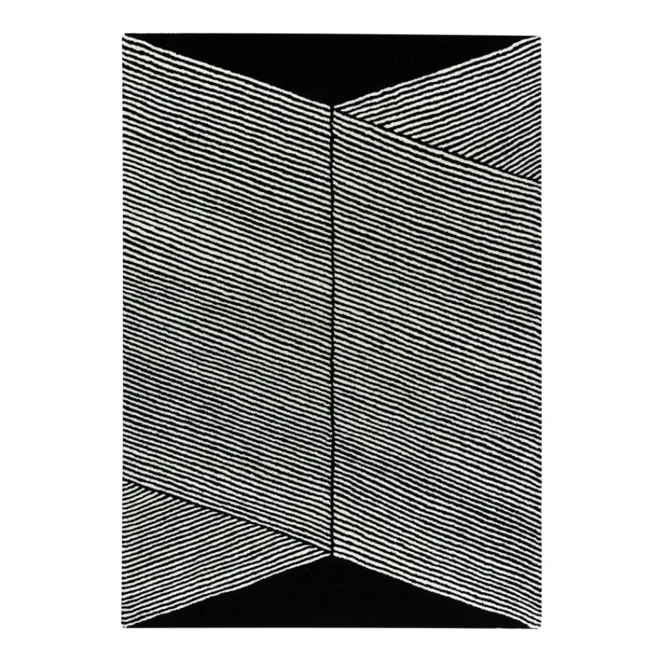 Wool Rugs^NJRD Rectangles wool rug , 170x240 cm Black
