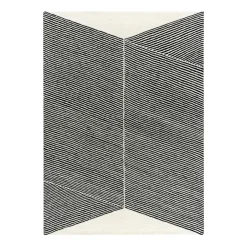 Wool Rugs^NJRD Rectangles wool rug natural white, 170x240 cm BlackWhite