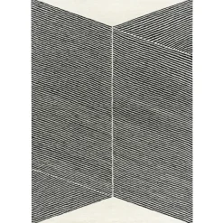 Sale NJRD Rectangles wool rug natural white, 200x300 cm BlackWhite