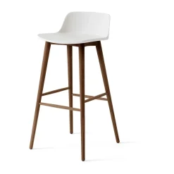Seating^&Tradition Rely HW123 bar stool, -lacquered walnut, 75 cm White