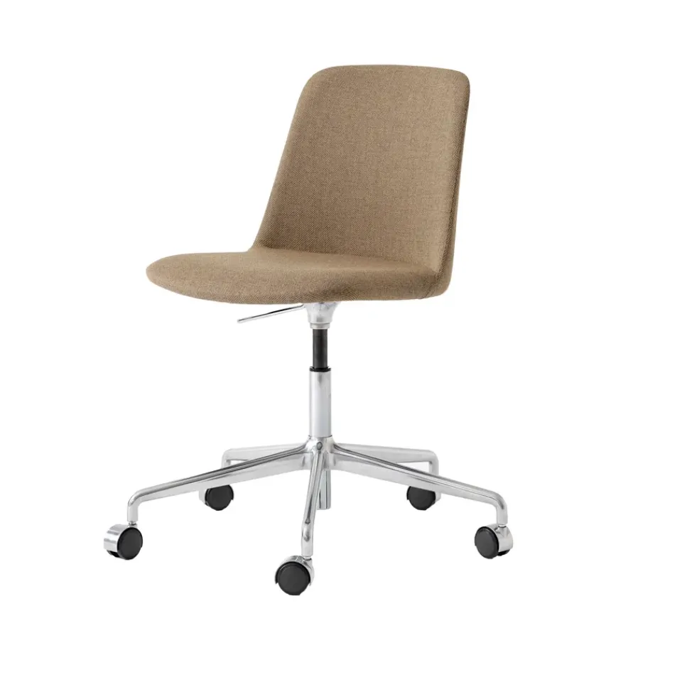 Best &Tradition Rely HW30 office chair, Fabric re-wool 458 , aluminium base Brown