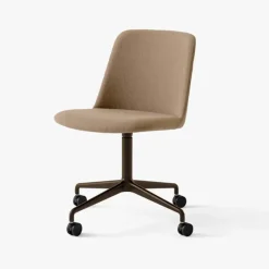 New &Tradition Rely HW23 office chair, Fabric hallingdal 224 peanut, bronze base Brown