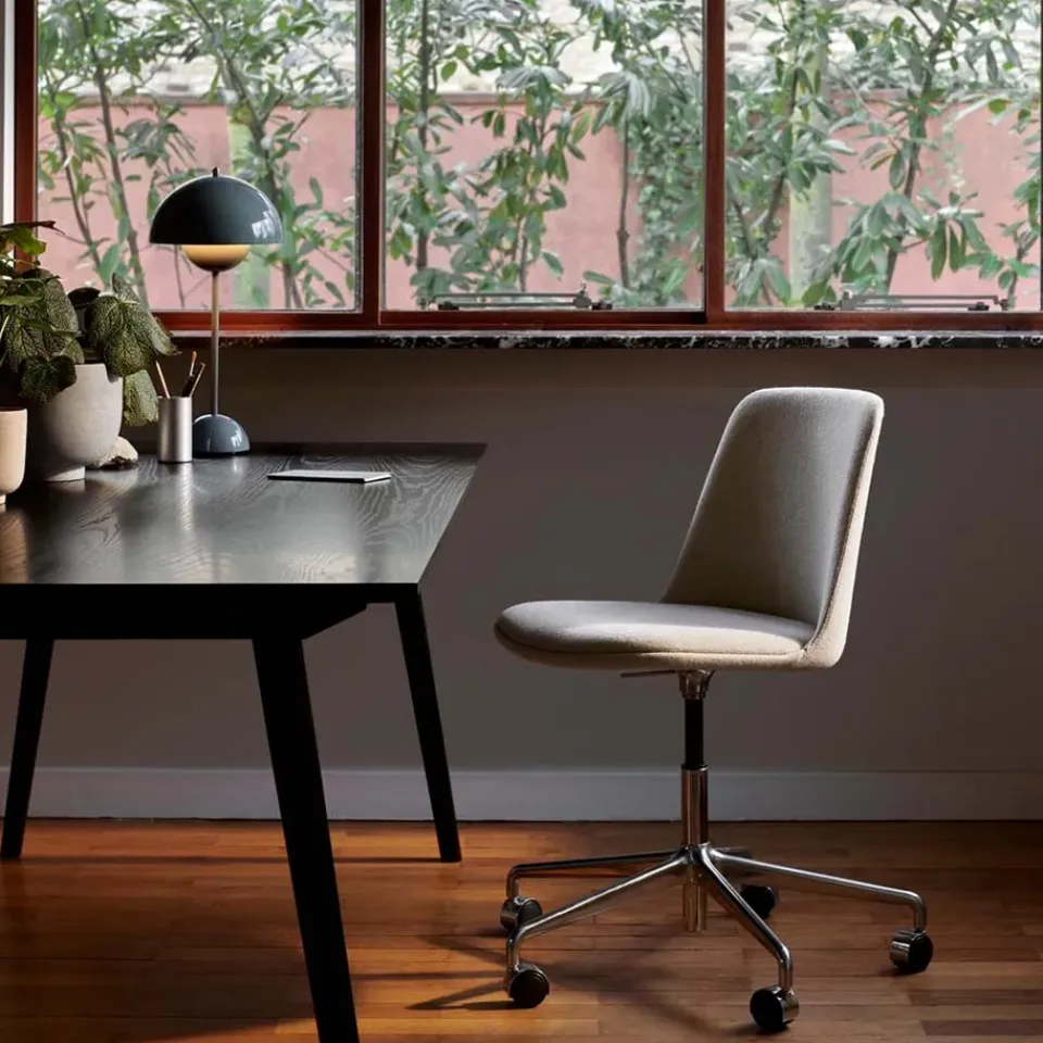 Online &Tradition Rely HW31 office chair, Fabric re-wool 718 , black base Grey