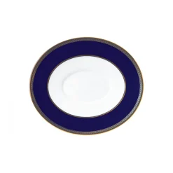 Sauce & Gravy Boats^Wedgwood Renaissance Gold saucer to sauce boat, blue BlueWhite