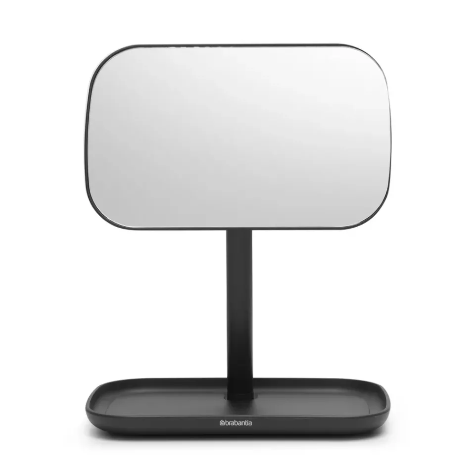 Clearance Brabantia ReNew mirror with storage tray, dark Grey