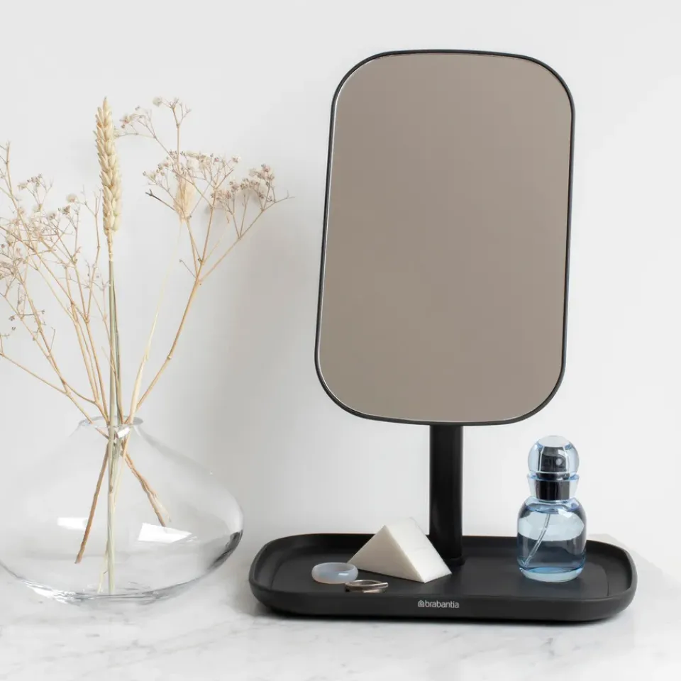 Clearance Brabantia ReNew mirror with storage tray, dark Grey