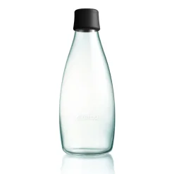 Water Bottles^Retap glass bottle 0.8 l, Black