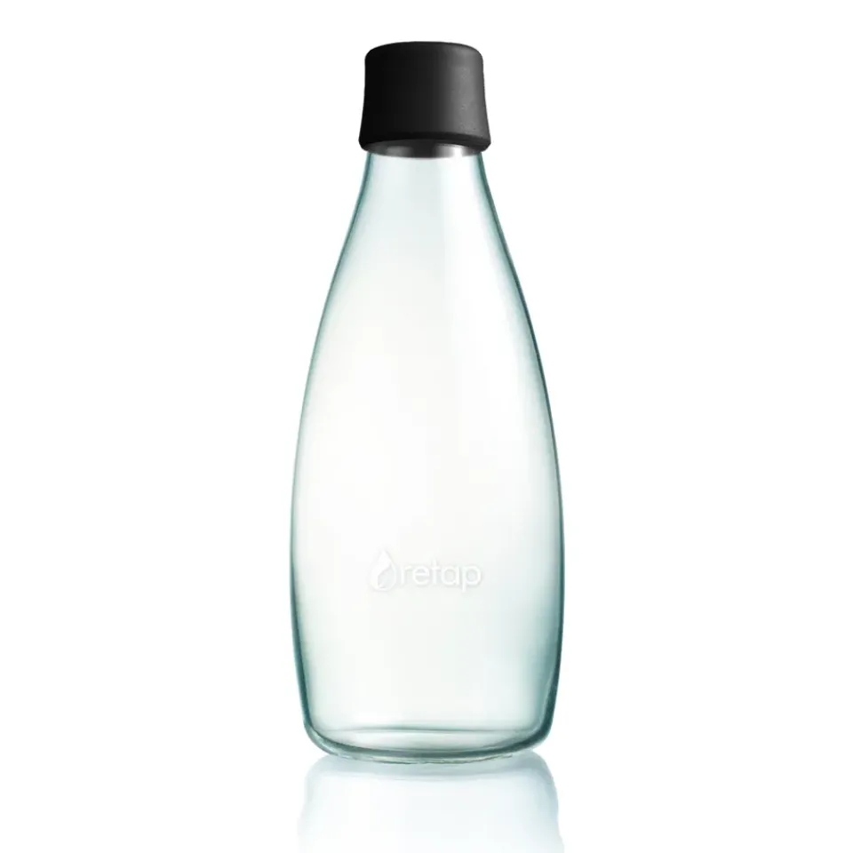 Water Bottles^Retap glass bottle 0.8 l, Black