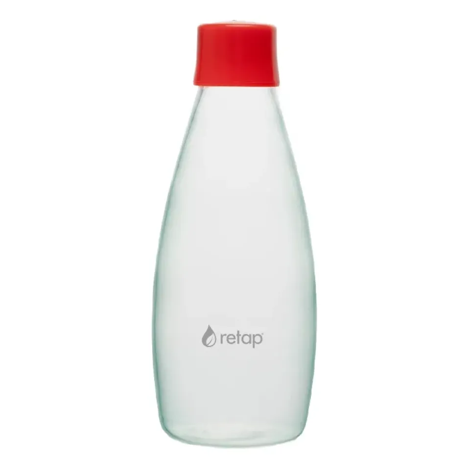 Water Bottles^Retap Go 08 glass bottle screw top 80 cl, Red