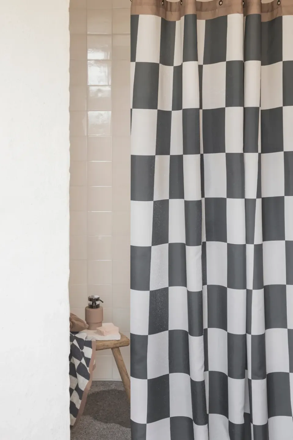 New Mette Ditmer Retro shower curtain 150x200 cm, Dark Grey