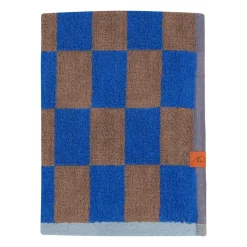 Clearance Mette Ditmer Retro towel, Cobalt, 70x133 cm BlueBrown