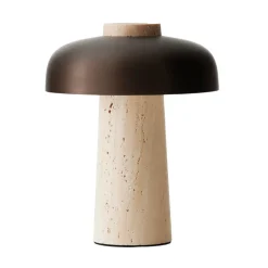 Portable Lighting|Desk & Table Lamps^Audo Copenhagen Reverse portable table lamp 24,5 cm, Travertine-bronzed aluminium Beige