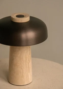 Portable Lighting|Desk & Table Lamps^Audo Copenhagen Reverse portable table lamp 24,5 cm, Travertine-bronzed aluminium Beige