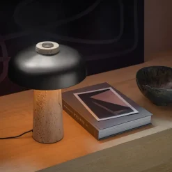 Bedside Lamps|Desk & Table Lamps^Audo Copenhagen Reverse table lamp 30 cm, travertin-bronzed brass Brown