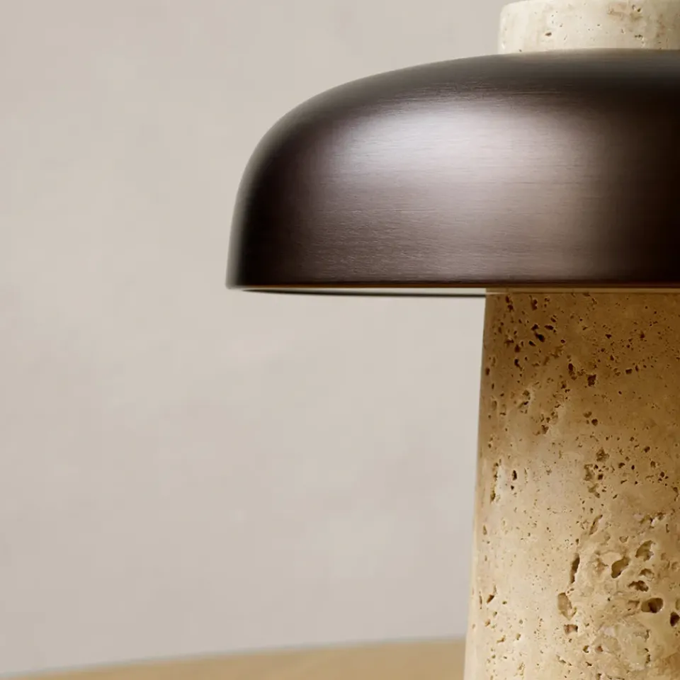 Bedside Lamps|Desk & Table Lamps^Audo Copenhagen Reverse table lamp 30 cm, travertin-bronzed brass Brown