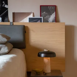 Bedside Lamps|Desk & Table Lamps^Audo Copenhagen Reverse table lamp 30 cm, travertin-bronzed brass Brown
