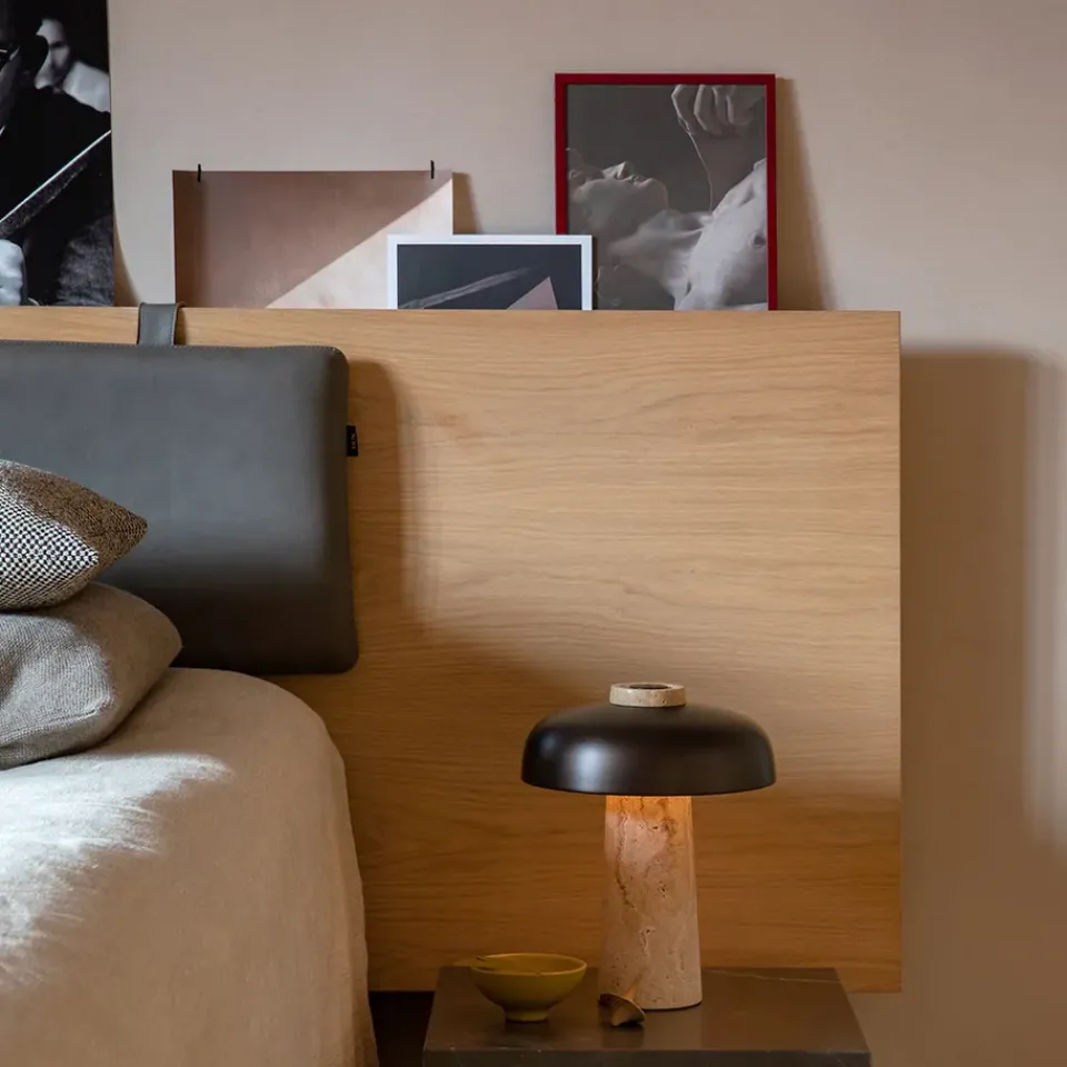 Bedside Lamps|Desk & Table Lamps^Audo Copenhagen Reverse table lamp 30 cm, travertin-bronzed brass Brown
