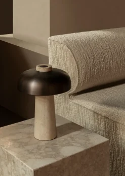Bedside Lamps|Desk & Table Lamps^Audo Copenhagen Reverse table lamp 30 cm, travertin-bronzed brass Brown