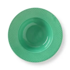 Deep Plates^Lyngby Porcelæn Rhombe deep plate , 24.5 cm Green