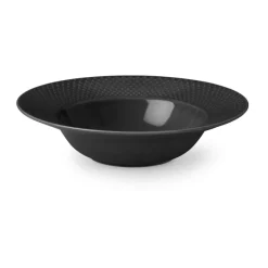 Best Lyngby Porcelæn Rhombe Earth deep plate Ø24.5 cm, Slate Grey