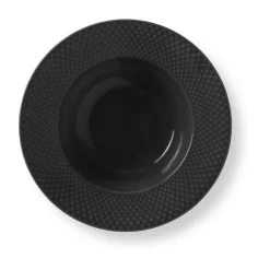 Best Lyngby Porcelæn Rhombe Earth deep plate Ø24.5 cm, Slate Grey