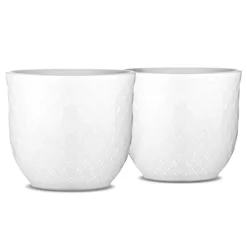 Egg Cups^Lyngby Porcelæn Rhombe egg cup. 2-pack, White