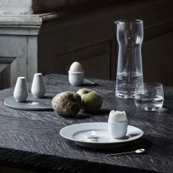 Egg Cups^Lyngby Porcelæn Rhombe egg cup. 2-pack, White