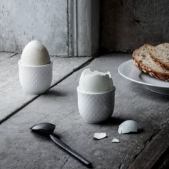 Egg Cups^Lyngby Porcelæn Rhombe egg cup. 2-pack, White