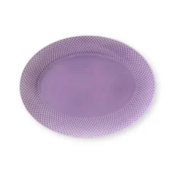 Serving Platters & Dishes^Lyngby Porcelæn Rhombe oval serving saucer 35x26,5 cm, light Purple
