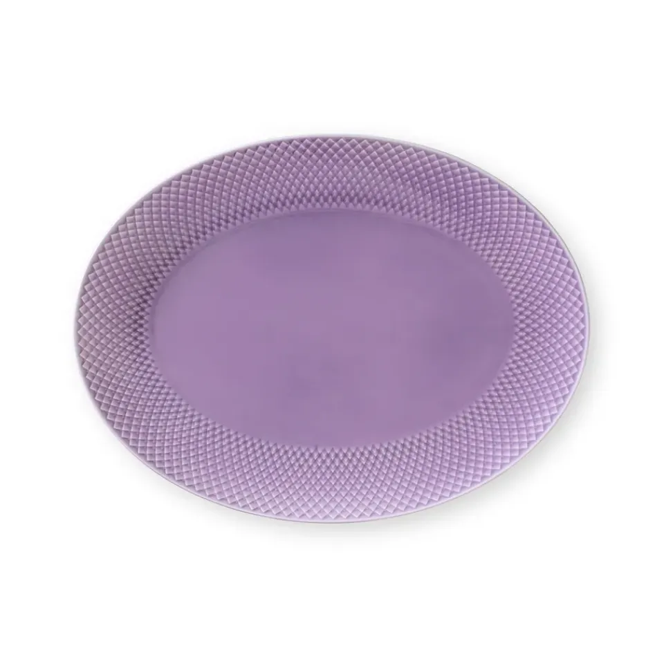 Serving Platters & Dishes^Lyngby Porcelæn Rhombe oval serving saucer 35x26,5 cm, light Purple