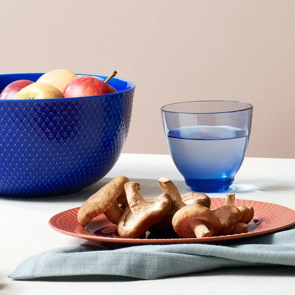 New Lyngby Porcelæn Rhombe serving bowl Ø22 cm, dark Blue
