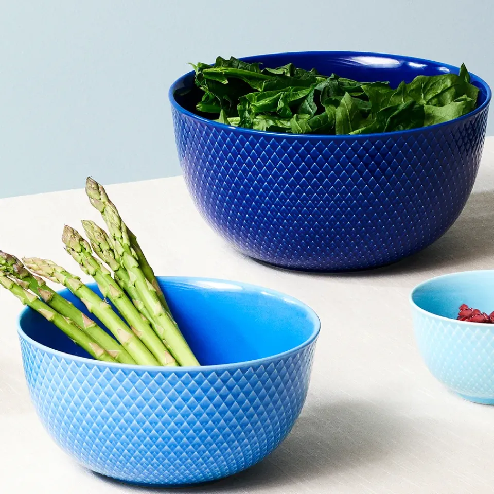 New Lyngby Porcelæn Rhombe serving bowl Ø22 cm, dark Blue