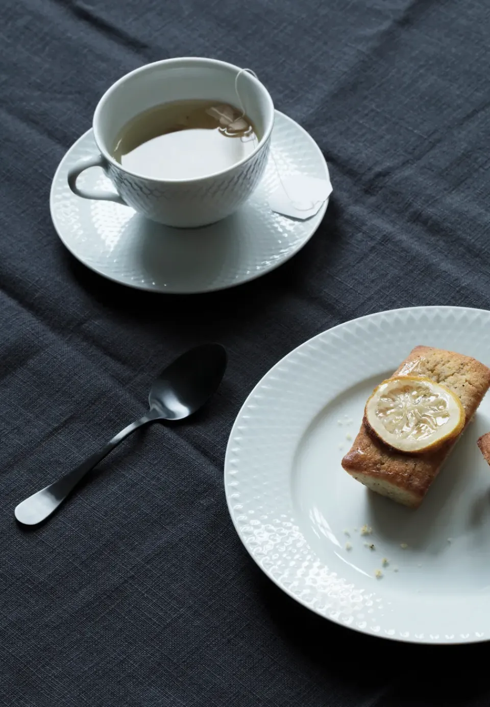 Online Lyngby Porcelæn Rhombe tea cup with saucer 24 cl, White