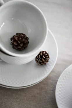 Online Lyngby Porcelæn Rhombe tea cup with saucer 24 cl, White