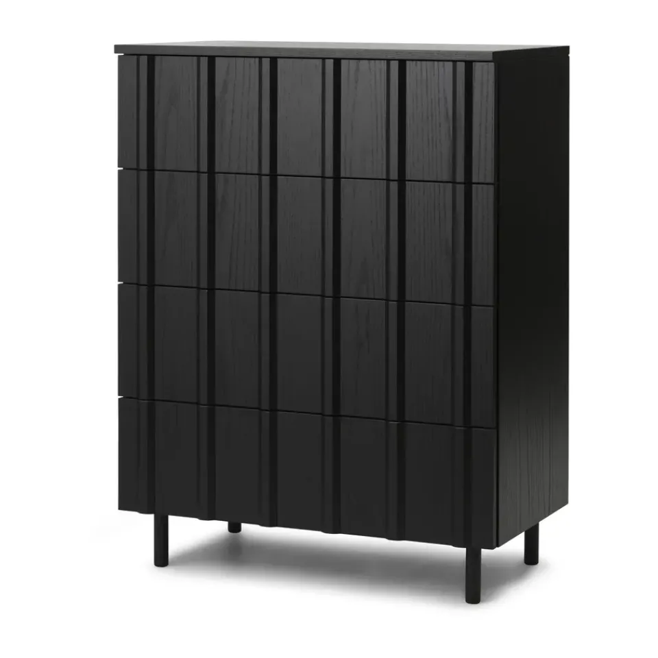 New Normann Copenhagen Rib dresser 4 drawers, Soft Black