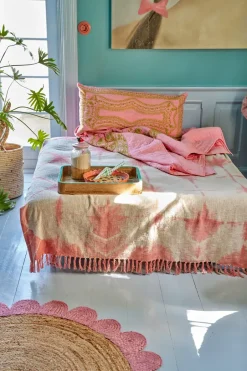 Best RICE blanket 125x150 cm, Tie-dye, soft Pink