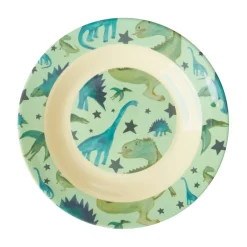 New RICE children's bowl melamine Ø20 cm, Dinosaurs BlueGreen