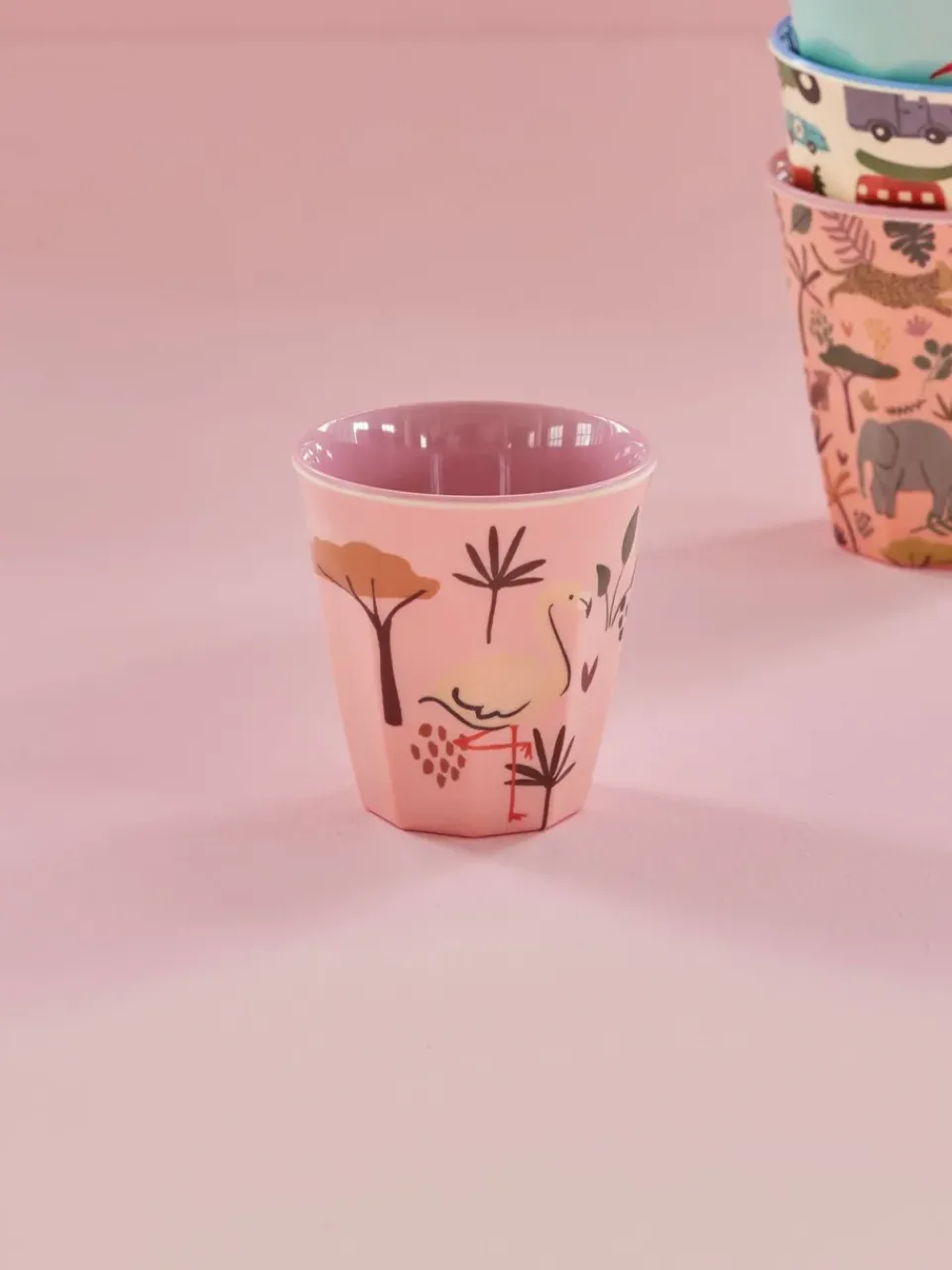 Outlet RICE children's cup melamine, Jungle Animal Pink