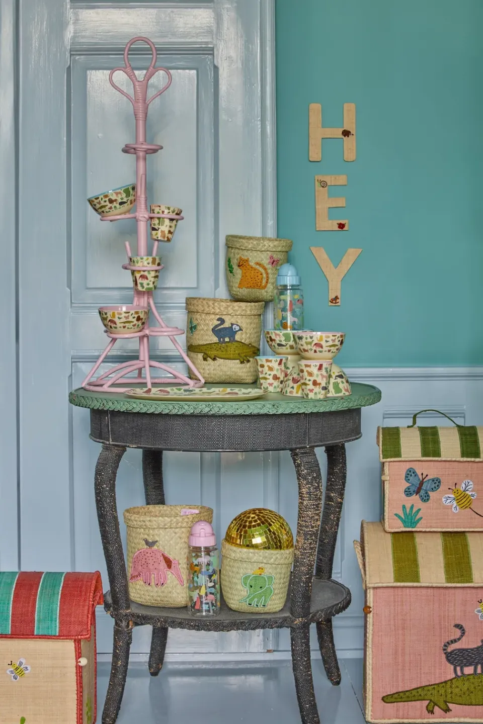 Children's Mugs|Plastic Cups^RICE children's cup melamine, Sweet Jungle Print-Soft Pink