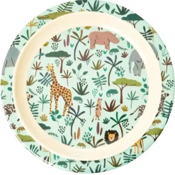 Small Plates & Side Plates|Dinner Plates^RICE children's plate Jungle animals, -multi Green