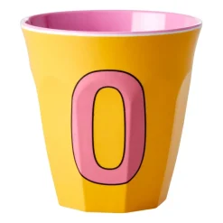 Sale RICE melamin cup medium letter - O 30 cl, Yellow PinkOrange