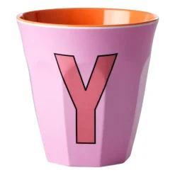Plastic Cups^RICE melamin cup medium letter - Y 30 cl, Pink PinkOrange