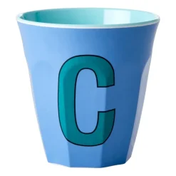 RICE melamin cup medium letter - C 30 cl, New dusty blue BlueGreen