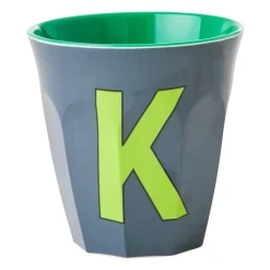 Clearance RICE melamin cup medium letter - K 30 cl, Dark grey BlueGreen