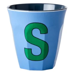 Best RICE melamin cup medium letter - S 30 cl, New dusty blue BlueGreen