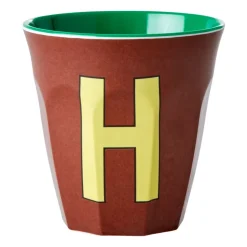 Children's Mugs|Plastic Cups^RICE melamin cup medium letter - H 30 cl, Brown BrownGreen