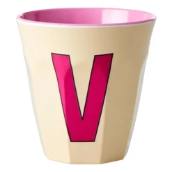 RICE melamin cup medium letter - V 30 cl, Soft yellow PinkWhite