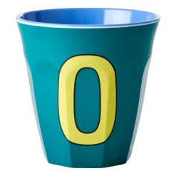 RICE melamin cup medium letter - O 30 cl, Green BlueYellow